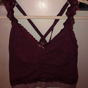 Plus Size purple/pink bralette with lace straps